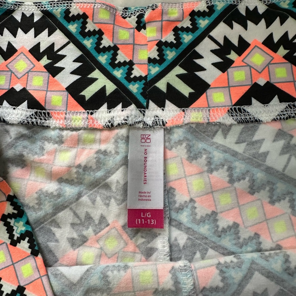 Nwt No Boundaries Walmart Shorty Crop Cheer Short Booty Shorts Teal Black Boho L - Picture 7 of 9